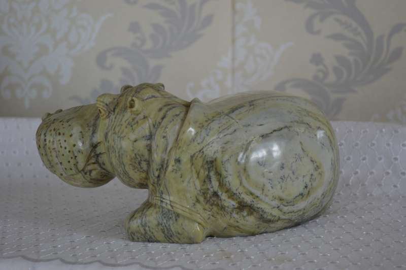 Soap Stone Jadeite Sculpture of a Hippopotamus 1970`s