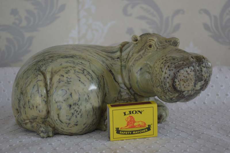 Soap Stone Jadeite Sculpture of a Hippopotamus 1970`s