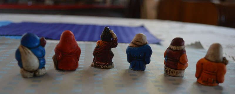 6 chines ceramic hand painted Immortals