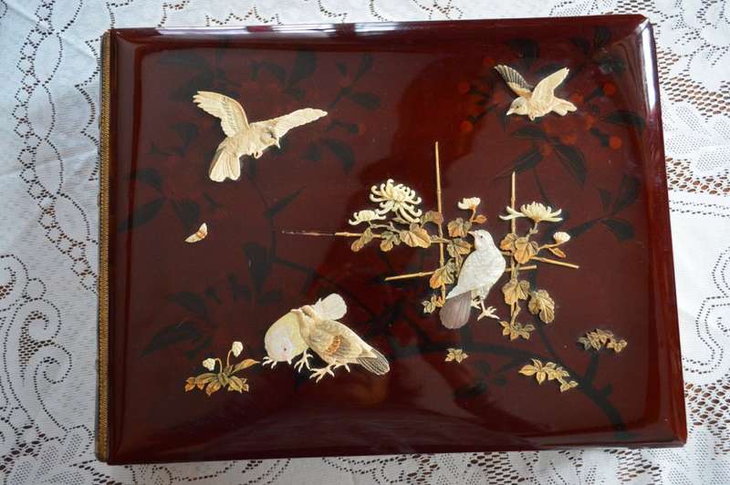 Antique Japanese Meiji Era Shibayama Photo Album 50 Hand Coloured Albumen Photos 1850-1899