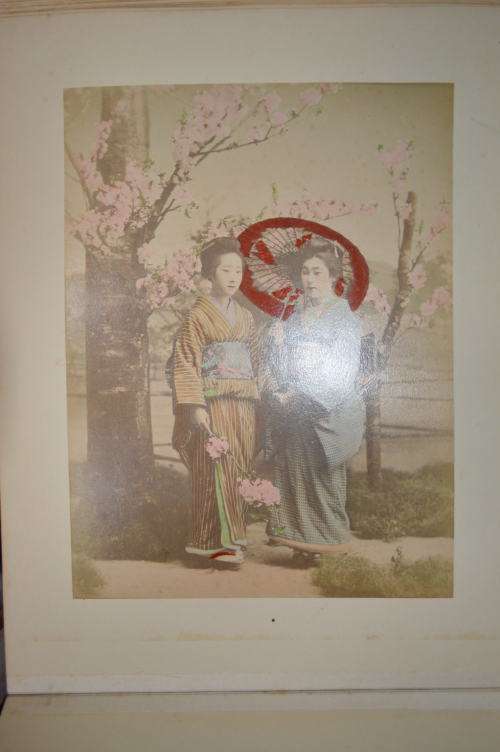 Antique Japanese Meiji Era Shibayama Photo Album 50 Hand Coloured Albumen Photos 1850-1899