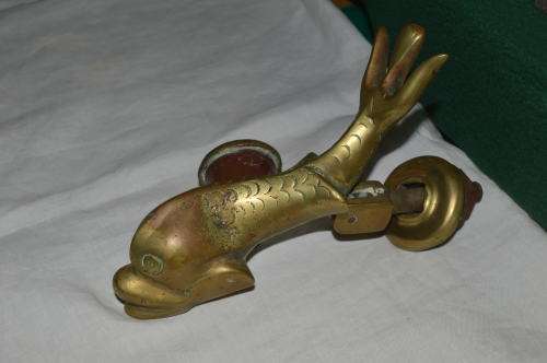 Brass WW2 fish door knocker complete  REDUCED