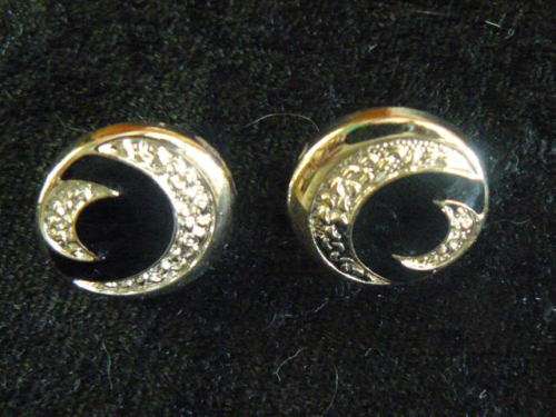 GOLD AND BLACK TONED EARRINGS