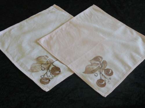 2 X PINK NAPPKINS HAND PAINTED ON COTTON