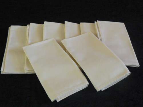 8 X VINTAGE COTTON NAPPKINS cream color
