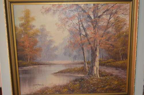 Oil on canvas Autumn scene CANTRELL