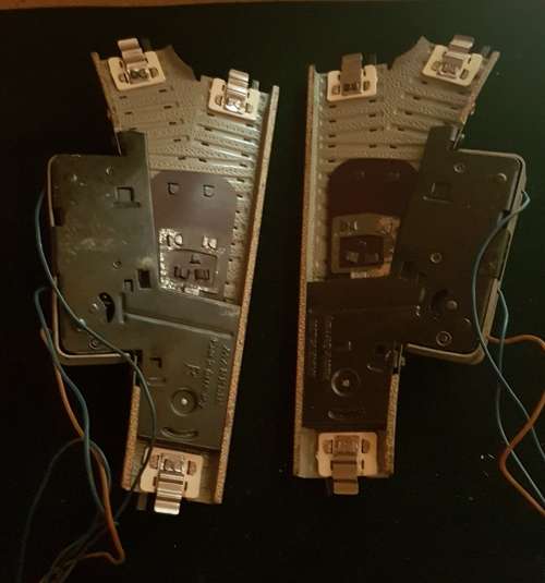 Marklin Ho left and right electric turnouts M track