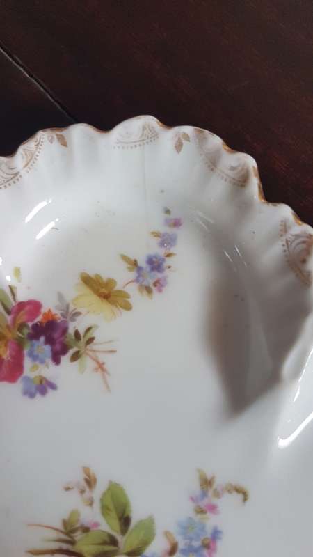 2x Dresden and other clover leaf dishes