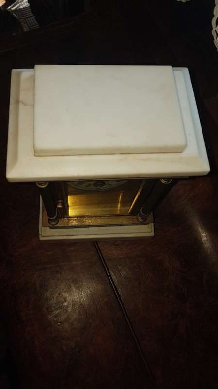 Cloisonne,brass and marble mantle clock Reduced