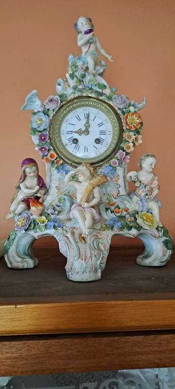 Ceramic  four seasons mantle clock BEAUTIFUL