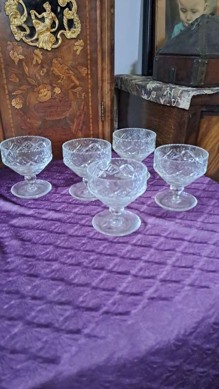 WEBB CORBET lead Chrystal footed desert bowls stunning