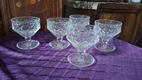 WEBB CORBET lead Chrystal footed desert bowls stunning