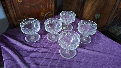 WEBB CORBET lead Chrystal footed desert bowls stunning