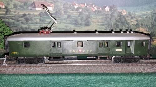 Märklin H0 4017 348/4 Leichtschnellzug Baggage Green The SBB Cff Sheet Metal with light