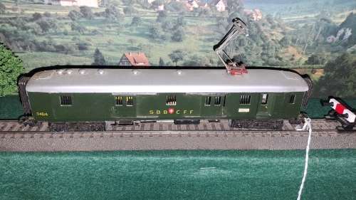 Märklin H0 4017 348/4 Leichtschnellzug Baggage Green The SBB Cff Sheet Metal with light