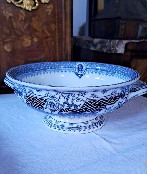 Large 26.5cm Minton bowl stamped mark 1881