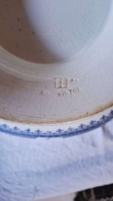 Large 26.5cm Minton bowl stamped mark 1881
