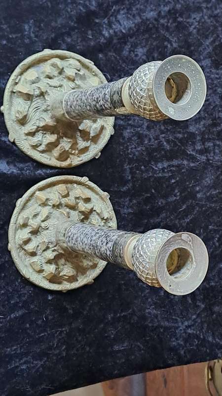 Stunning unusual but beautiful   Marble and silver tone candle sticks known  J. Hardy & Co Aberdeen