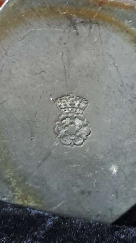 late 1800`s hexagon screw top pewter bottle RARE