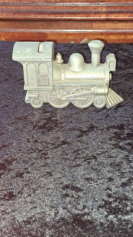 Vintage metal steam Locomotive money box