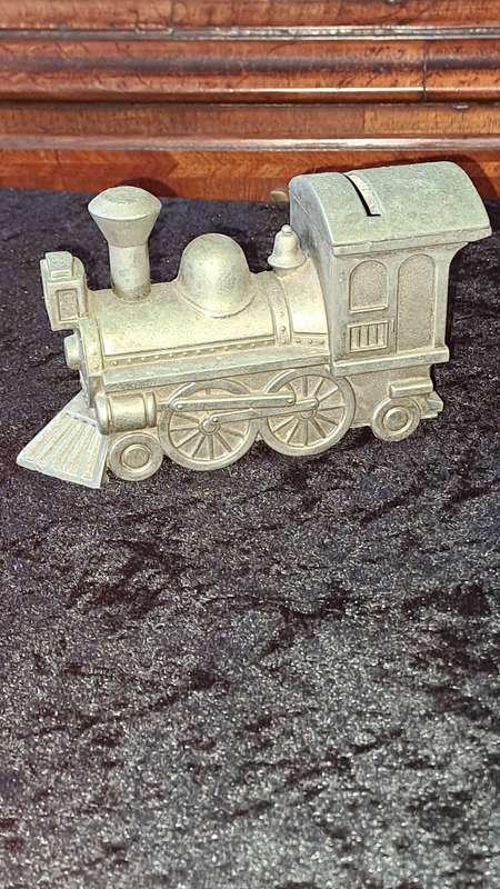 Vintage metal steam Locomotive money box