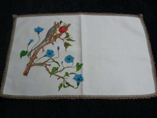 HAND PAINTED TRAY CLOTH
