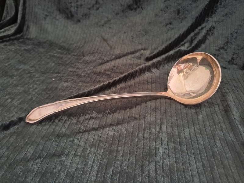 Heavy large thick silver plated laddel