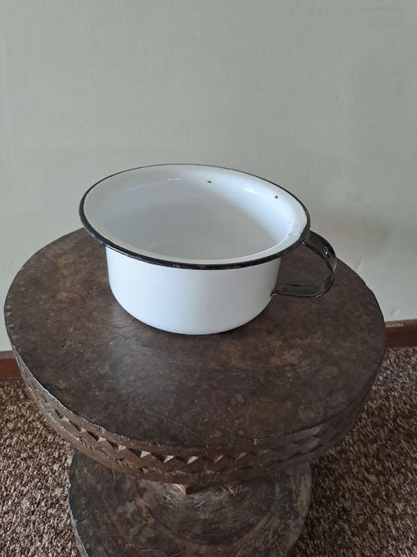 Genuine old enamel chamber pot