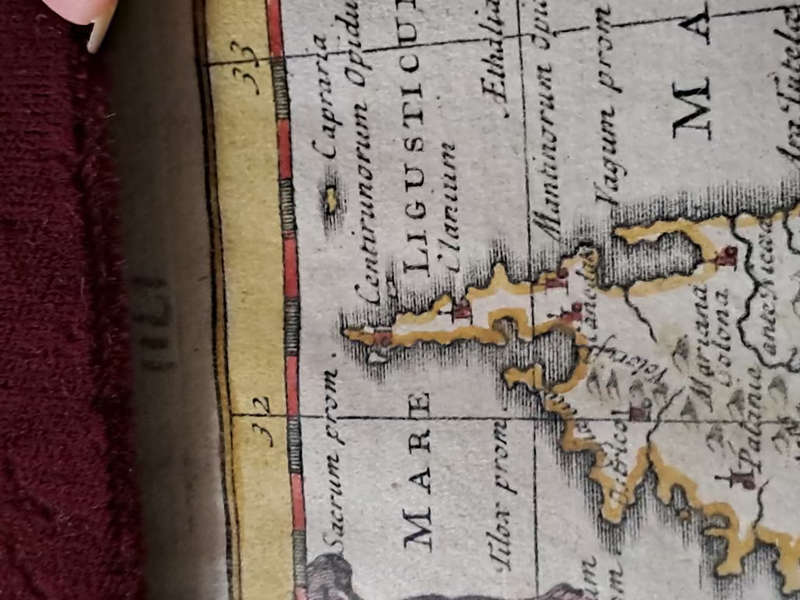 Roman Corsica & Sardinia Mediterranean Island 1711 Senex engraved hand color map