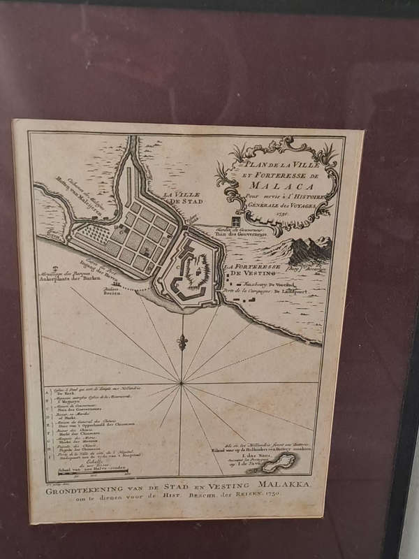 Malaysia, Malacca, Plan de la Ville et Fortresse du Malaca , 1750