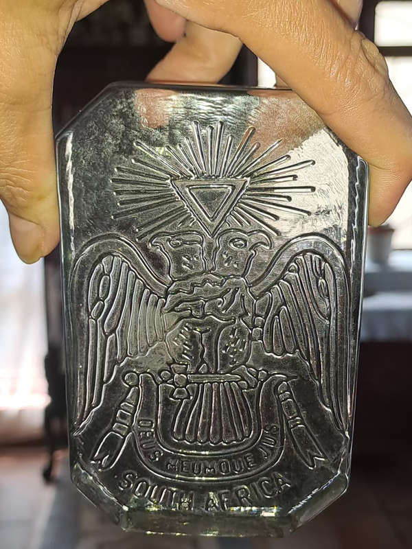 masonic glass paper weight South Africa deus meumque Jus