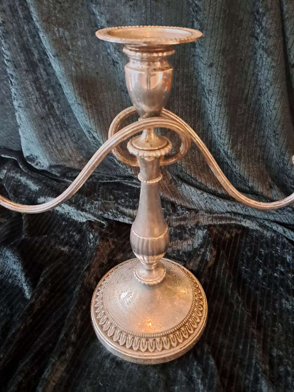 Large vintage 3 candle epns candelabra