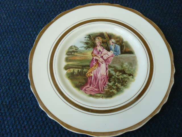 lovely PORCELAIN PLATE REGENCY ENGLAND courting scene