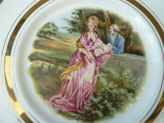 lovely PORCELAIN PLATE REGENCY ENGLAND courting scene