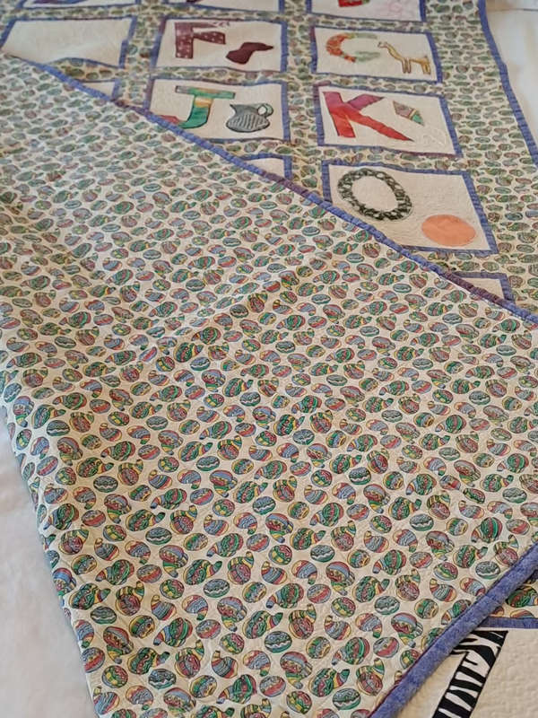 Very Cute child`s hand made quilt for boy or girl width 120cm length 182cm