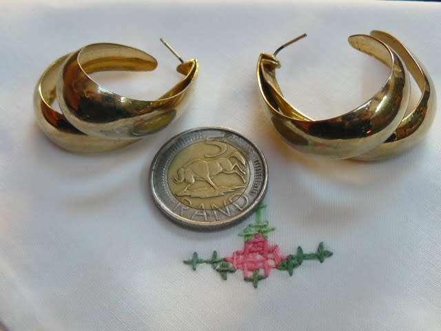DOUBLE HOOPED GOLDTONEDEARRINGS