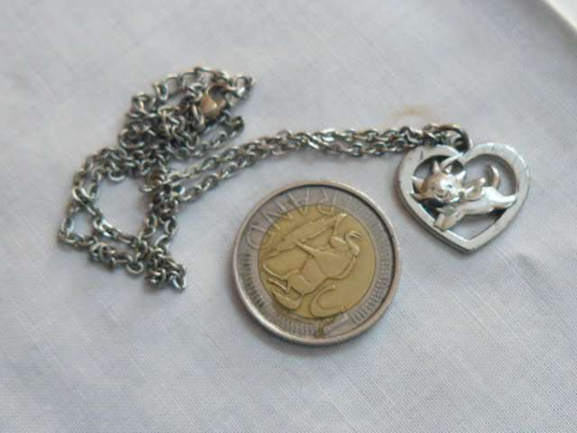 SILVER TONED FASHION CHAIN WITH PENDANT CHAIN44 CM LONG