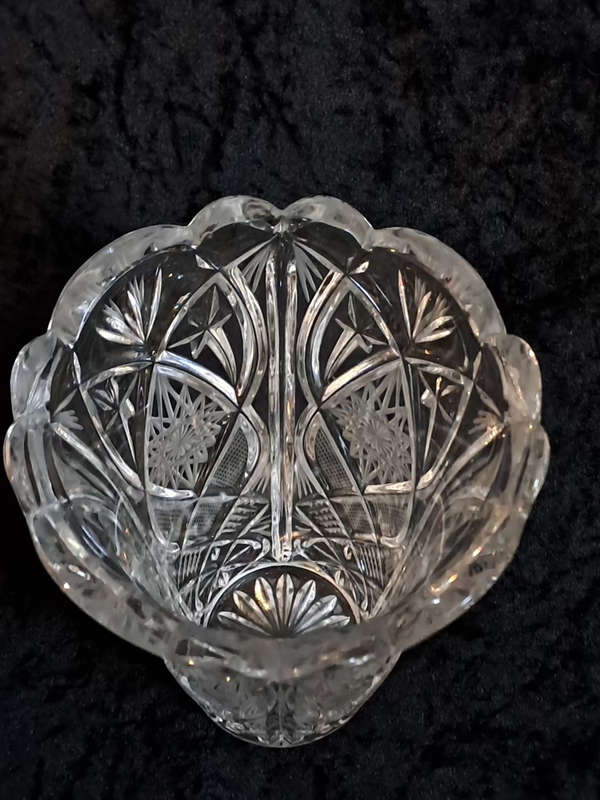 Exquisite lead crystal vintage tall heavy  vase no damage