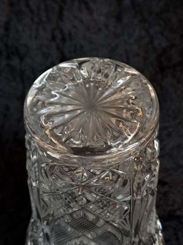Exquisite lead crystal vintage tall heavy  vase no damage