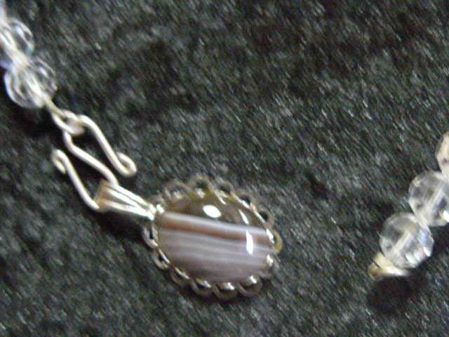 CRYSTAL NECKLACE WITH SEMI PRECIOUS PENDANT