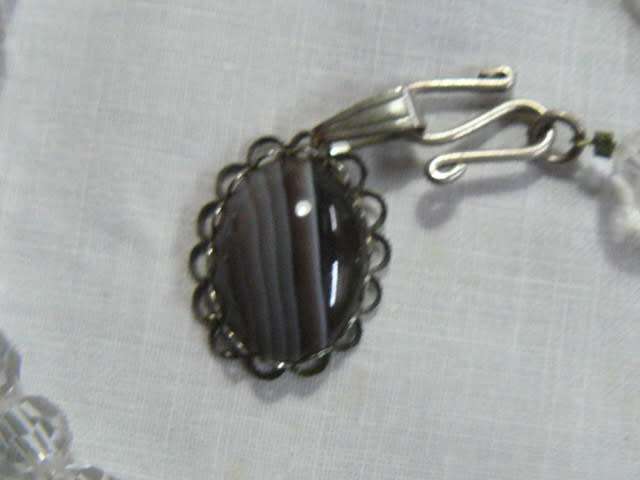 CRYSTAL NECKLACE WITH SEMI PRECIOUS PENDANT