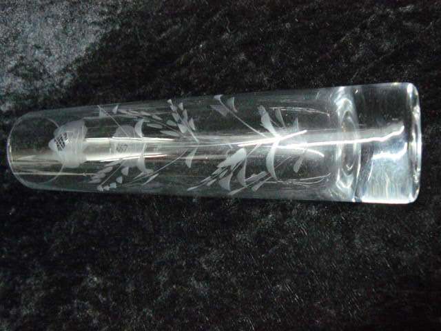 ROSECCUT CRYSTAL VASE HEAVY BOTTOM