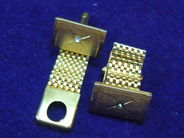CUFF LINKS VERY INTERESTING VINTAGE WITH STONE