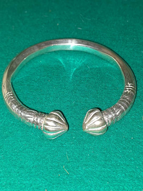 Wa / Lawa silver anklet, Golden Triangle, SE Asia solid not hollow 199 Grams