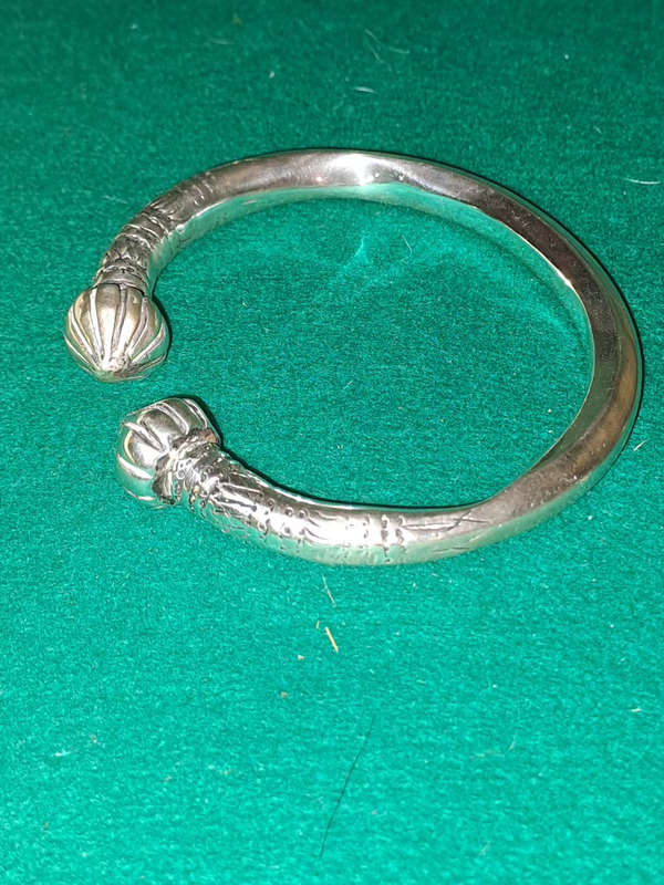 Wa / Lawa silver anklet, Golden Triangle, SE Asia solid not hollow 199 Grams