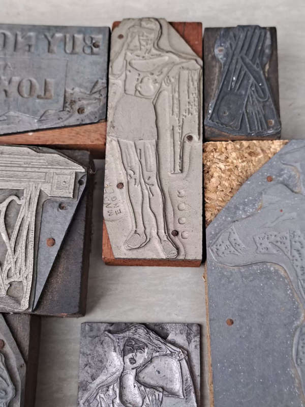 Lot of Vintage Brands clothing store lead stamps interesting and unique