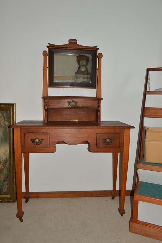Satin wood arts and crafts gentlemen`s dressing table Ray and Miles Liverpool