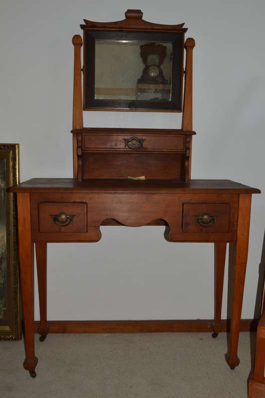 Satin wood arts and crafts gentlemen`s dressing table Ray and Miles Liverpool