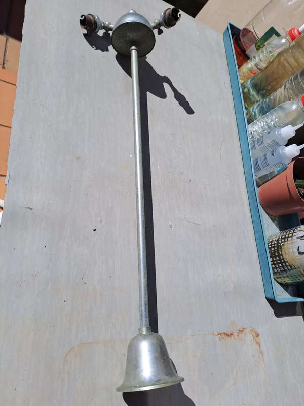 art deco chrome adjustable double light pole