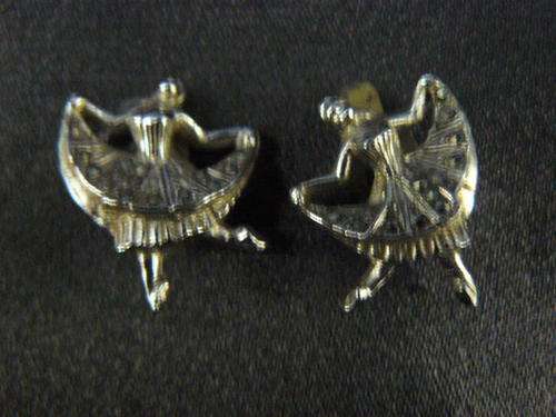JOE CALAFATO EARLY CANDIDA SILVER BALARINA CLIP ON EARINGS